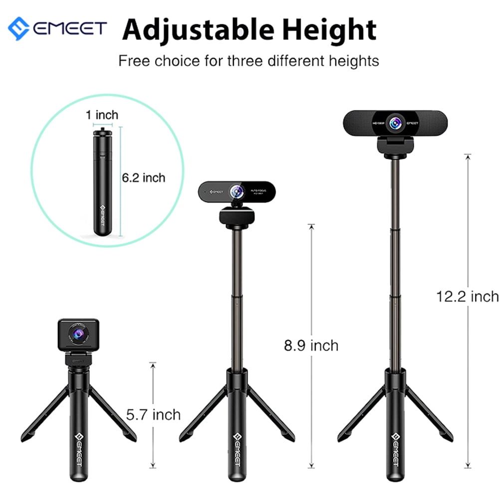 Webcam Tripod Professional EMEET Webcam Mini Tripod Portable Universal Compatible for Most Webcams/Phones/GoPros/Mirrorless Cameras