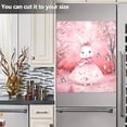 thumbnail image 4 of Dailycode Dishwasher Magnet Cover Magnetic Fridge Door Cover Home Kitchen Decor, Bunny in Pink Dress and Butterfly, 23"x 26", 4 of 6