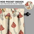 thumbnail image 3 of Mushroom (31) Kitchen Curtains - Vintage Tier Curtains for Bathroom Living RV Rod Pocket Window Drapes 36 Inch 2 Panels Set 27.5"x39" Window Treatment Tiers, 3 of 4