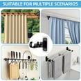 thumbnail image 6 of 12 Pack No Drill Double Curtain Rod Brackets, No Nail Adhesive Curtain Rods Holder, Non-Drilling Stick on Rod Hooks, Double Brackets Hangers for Living Room, Bathroom, Kitchen (Black), 6 of 8