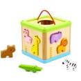thumbnail image 2 of TOOKYLAND Wooden Shape Sorting Cube - Sorter Box Educational Toy, Ages 12m+, 2 of 9