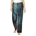 thumbnail image 1 of Fotbe Mystical Forest Elk Pantalones de Pijama para Mujer, Pantalones de Dormir, Pantalones Pj con Cordón y Bolsillos-Small, 1 of 6