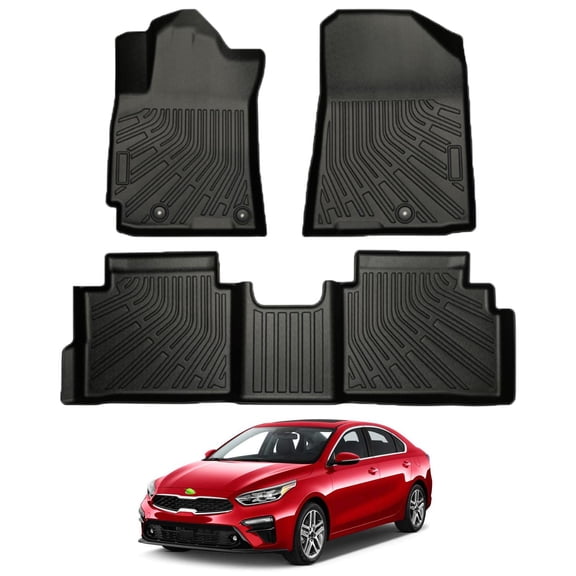Canvcle Floor Mats Custom Fit for Kia Forte 2019-2022 All Weather Floor Liners for Forte Accessories, 1st & 2nd Row, Heavy Duty TPE Waterproof