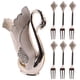 thumbnail image 2 of Set de 6 piezas de tenedor de fruta creativa - Postre y tenedores para pastel con soporte - Cucharas de café europeas de alta gama - Cucharas de té de metal de aleación para bebidas y postres, 2 of 3