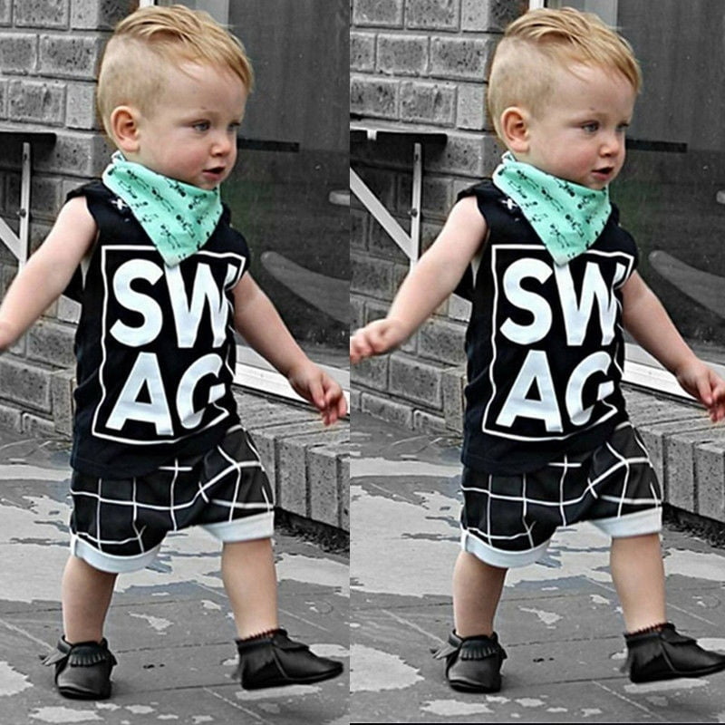 2pcs Kids Baby Boys Girls Casual T Shirt Top+Pants Toddler Infant Clothes Sets 