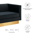 thumbnail image 4 of Sofa, Black, Velvet, Modern Contemporary, Mid Century Living Hotel Lounge Cafe Lobby, 4 of 10