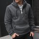 thumbnail image 1 of pstuiky camisa de manga larga para hombre, Sudadera con capucha informal de colores sólidos para hombre, con bolsillo y manga larga, para hacer ejercicio tops de invierno para hombre s, 1 of 9