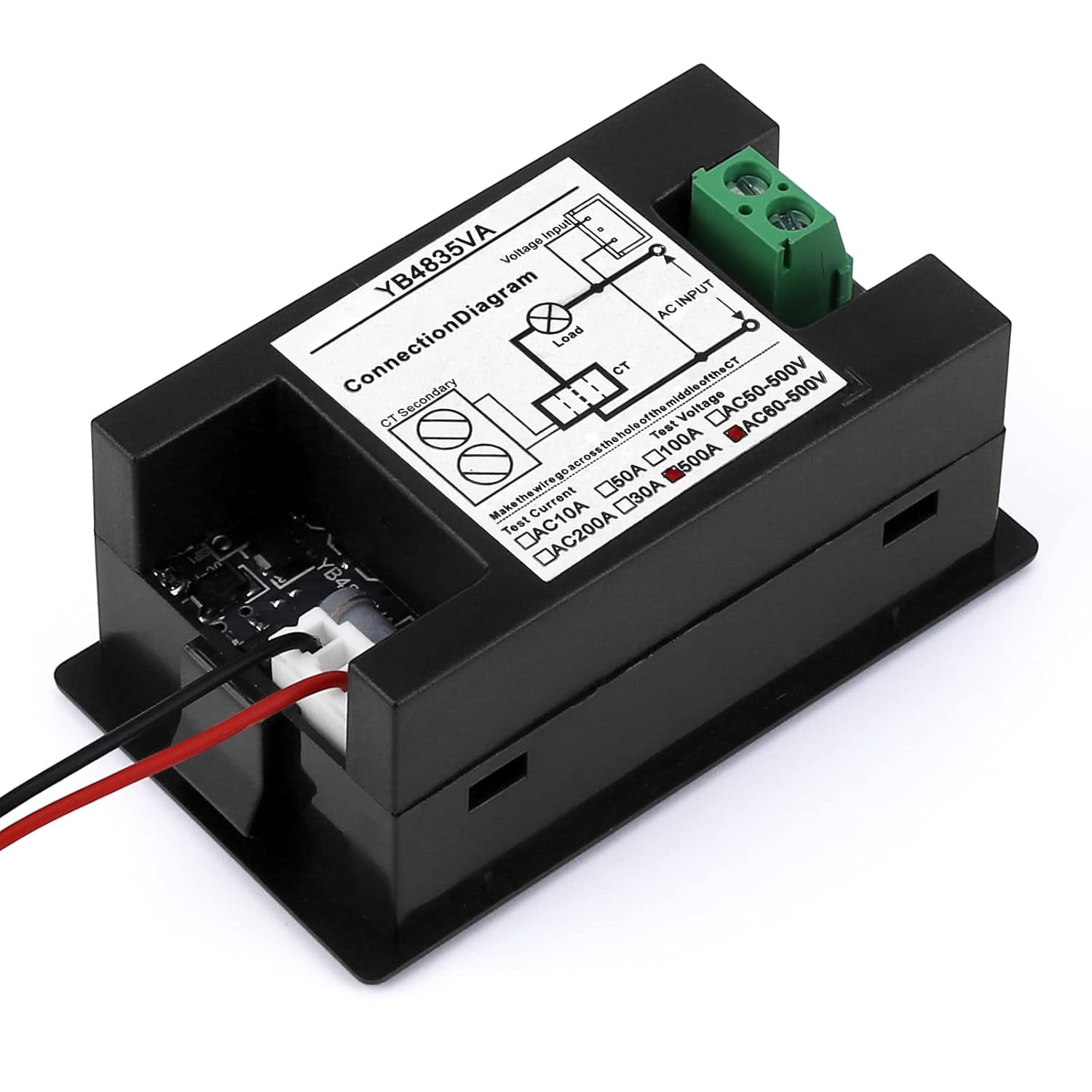 AmiciSense Ac Voltmeter Ammeter, 3 In 1 Digital Meter 120A 50~500V Voltage Tester With Frequency