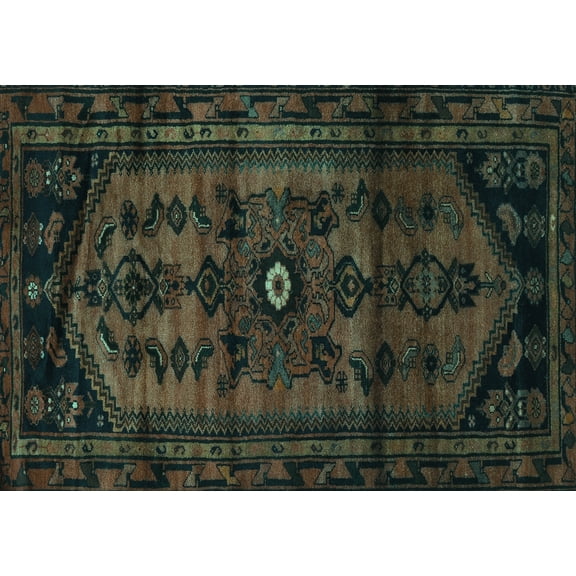 Ahgly Company Machine Washable Indoor Rectangle Persian Turquoise Blue Traditional Area Rugs, 5' x 7'