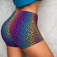 thumbnail image 4 of Naloa Leopard Neon Rainbow Gradient Biker Shorts for Women Seamless Scrunch Short Women’s Yoga Shorts for Gym Running Sport Shorts - X-Large, 4 of 9