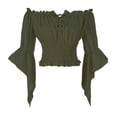 thumbnail image 1 of Blusa Mingyuezai Renaissance Peasant con hombros descubiertos XL para mujer, 1 of 6