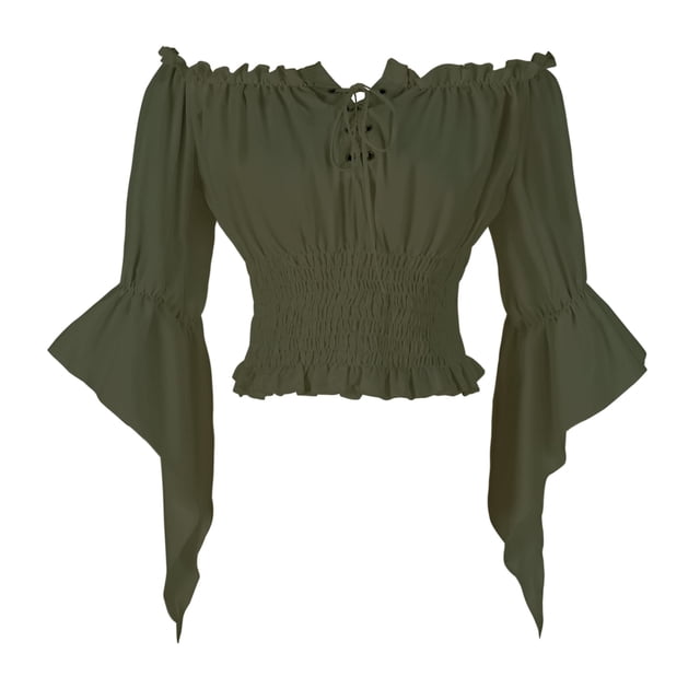 Blusa Mingyuezai Renaissance Peasant con hombros descubiertos XL para mujer