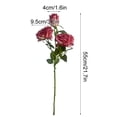 thumbnail image 3 of Vintage Dusty Pink Artificial Rose Stems With 3 Realistic Blooms Per Stem Faux Roses For Home Decor Wedding Table Centerpiece And Floral Arrangements, 3 of 6