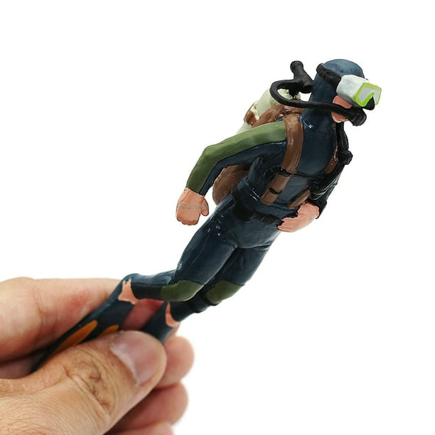 Ocean Diving Diver Action Figure Sea Animal Model Humpback Whale Shark Aquarium Miniature Decor Fish Tank Accessory Figurine Toyboy He Qiyong unisex