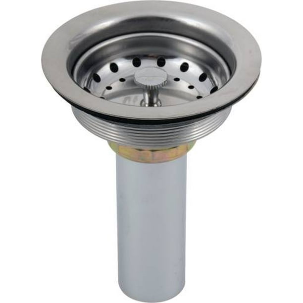 STAINLESS STEEL SINK STRAINER WITH BRASS TAILPIECE, CHROMEPLATED per 5 Each