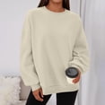 thumbnail image 6 of HAJWOH Crew Neck Sweatshirts Women Fall Oversized Crewneck Sweatshirt Vintage Fleece Pullover Loose Fit Cute Y2K Hoodie, 6 of 6