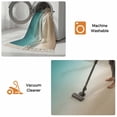 thumbnail image 5 of Teal Beige Ombre Cream Bathroom Rug 2'x3',Modern Turquoise Abstract Art Aesthetics Low Profile Front Entryway Rug with Tassels,Woven Cotton Washable Kitchen Mat Carpet for Foyer Bedroom Back Door, 5 of 9
