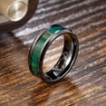 thumbnail image 5 of King Will NATURE 8mm Mens Black Tungsten Carbide Wedding Ring Green Wood Inlaid Mens Ring Comfort Fit Size 8, 5 of 7