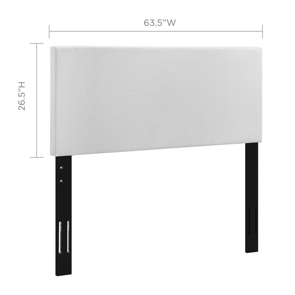 Maklaine Full/Queen Upholstered Linen Fabric Headboard in White
