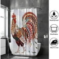 thumbnail image 4 of Coolnut Bath Shower Curtain Liners Rooster On Grunge Back 60x72in Polyester Waterproof with 12 Curtain Hooks Bathroom Accessories Decoration, 4 of 6