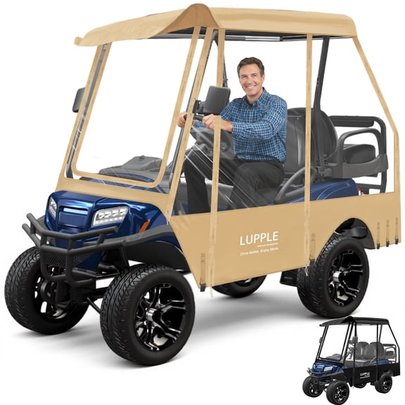 LUPPLE 4 Passenger Golf Cart Enclosure for EZGO TXT RXV, Short Roof 59" Rain Cover