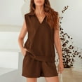 thumbnail image 4 of ZenCart Women Two Piece Outfit Sleeveless V Neck Tank Top And Elastic Waist Shorts Tracksuit Set Summer Casual Loungewear Sweatsuit, 4 of 7