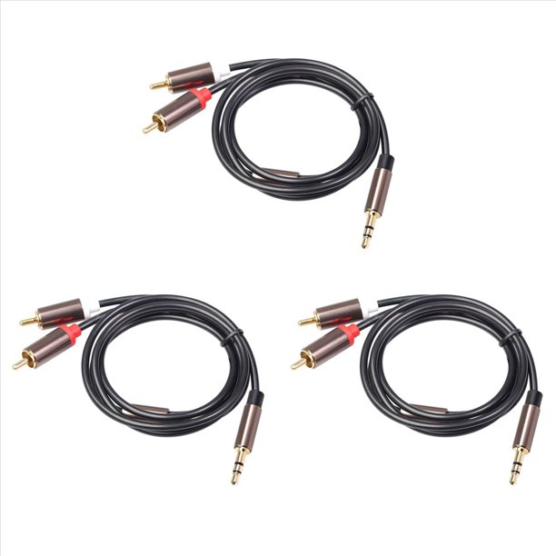 3X Cable de Alta Fidelidad EstéReo de 3,5 mm una Cable de Audio Aux Jack 3,5 y Divisor para Amplificadores Audio Coche Aux TeléFono MóVil