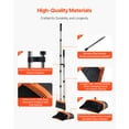 thumbnail image 3 of VEVOR Broom and Dustpan Set, Heavy Duty Dustpan and Broom Combo with Self-Cleaning Teeth, Metal Upright Standing Dust Pan with Long Handle, Ideal for Home, Restaurant, Office, Dorm, Black+Orange, 3 of 9