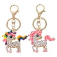 thumbnail image 5 of GOOHOCHY Unicorn Keychain with Rhinestones Charm Cute Glitter Accessories for Girls Backpacks 2PCS, 5 of 7