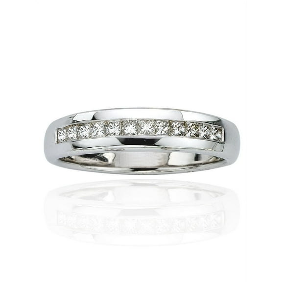14K White Gold 1/2 ct. Princess Cut Diamond Men's Ring