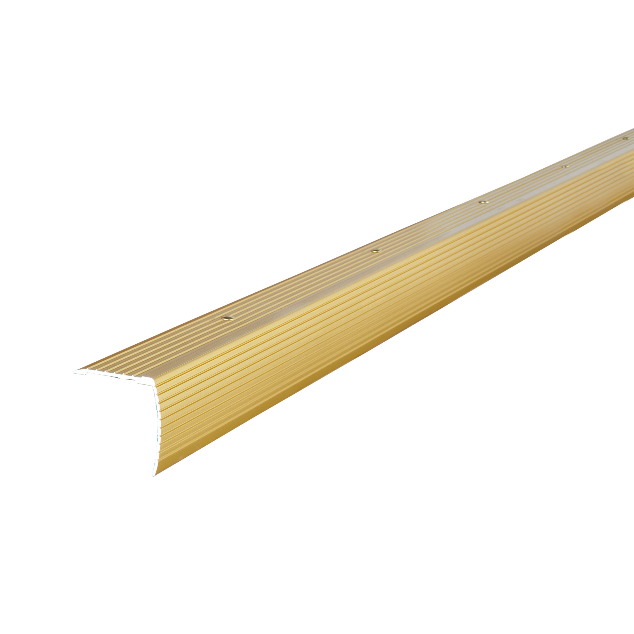 M-D Building Products 79020 1-1/8 In. X 1-1/8 In. X 36 In. Satin Brass Aluminum Stair Edging w/ Screw Nails