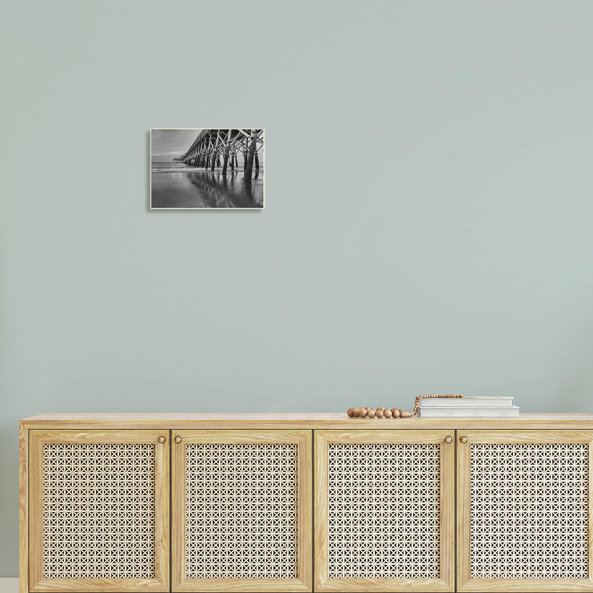 Stupell Industries Grayscale Ocean Photography Tall Water Bridge Dock Wood Wall Art, 15 x 10, Design by Daniel Sproul