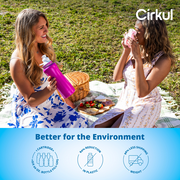 Cirkul 32oz Pink Stainless Steel Starter Kit with Pink & White Cirkul Lid 2.0 and 2 Flavor Cartridges (Strawberry & Passion Fruit Dragon Fruit)