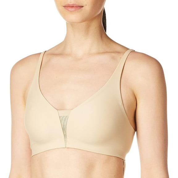 Calvin Klein Underwear Invisibles Wireless with Mesh Unlined Triangle Bra QF5380 Bare
