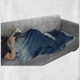 thumbnail image 5 of Nature Soft Flannel Fleece Throw Blanket, Sunny Day in the Mountains Tourist Standing on a Rock Adventurous Lifestyle, Cozy Plush for Indoor and Outdoor Use, 60" x 80", Slate Blue White, by Ambesonne, 5 of 5