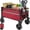 Burgundy, variant on Collapsible Wagon Cart with Wheels Foldable - Folding Utility Heavy Duty Wagons Carts for Grocery Sports Garden Shopping Camping Wheelbarrows