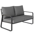 thumbnail image 1 of Outsunny Outdoor Sofa with Thick Cushions 2 Seater, Light Grey, 1 of 10