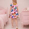 thumbnail image 5 of Mgmyaa Girls Casual Dress Summer Short Sleeve Cold Shoulder Dresses for Kids Holiday Sundress with Pockets 3-14, 5 of 7