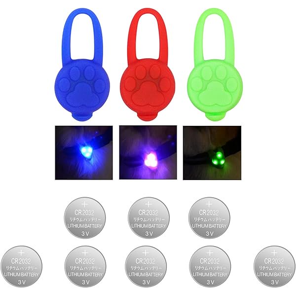 wonima02 Dog Collar Light, Dog Lights for Might Walking Waterproof Silicon LED Dog Collar Safety Night Walking Lights for Dog and Cat - Batteries Included (3 pcs)