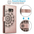 thumbnail image 4 of Mandala Wallet Case for Samsung Galaxy S8,Detachable 2 in 1 PU Leather Flip Case with Magnetic Button Lanyard (9Card Slots+3Pockets+1Driver's License Pocket)-Rose Gold, 4 of 14