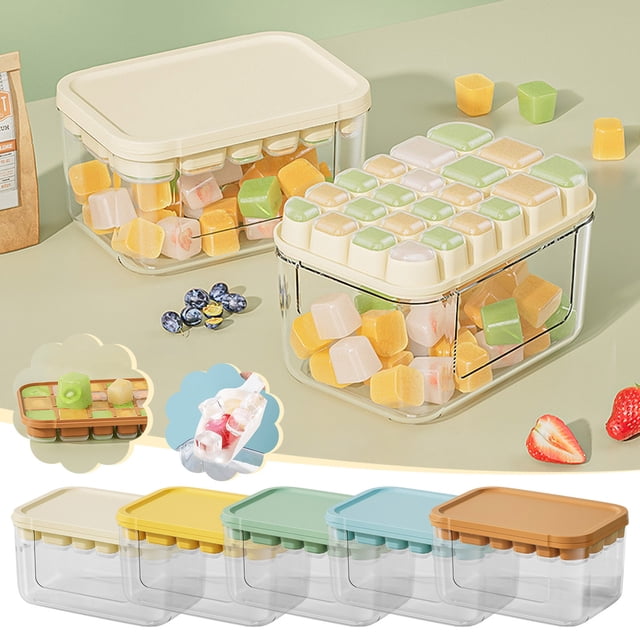 Fiudx Bandeja de Hielo de Gel de Sílice, a Prueba de Fugas, 22 Celdas, Tapa Hermética, Material Duradero de Grado Alimenticio, Uso Doméstico, Máquina para Hacer Paletas de Helado, Apto para Congelado