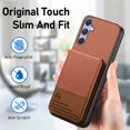 thumbnail image 6 of ELEHOLD Case for Samsung Galaxy S25+, RFID Blocking Slim PU Leather Wallet Case with Card Holder & Kickstand,Brown, 6 of 11