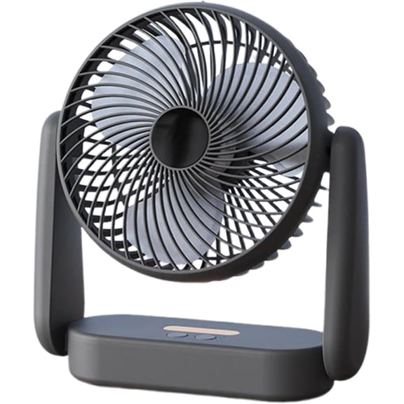 Portable Desk Fan, Battery Powered, 3-Speed, Ambient Lighting, for Home Office Outdoor Travel