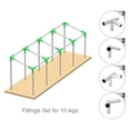 thumbnail image 2 of Canopy Fittings Kit 1-3/8", Slant Roof Connectors - Full Set for 10 Legs, Shelter/Carport Frame - Galvanized Steel, No Poles, 2 of 7