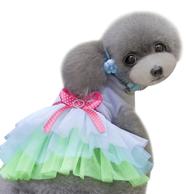 Vestido para perro pequeño, lindo vestido de princesa con tutú, vestidos para cachorros con estampado de corazón y labios para perros pequeños en verano