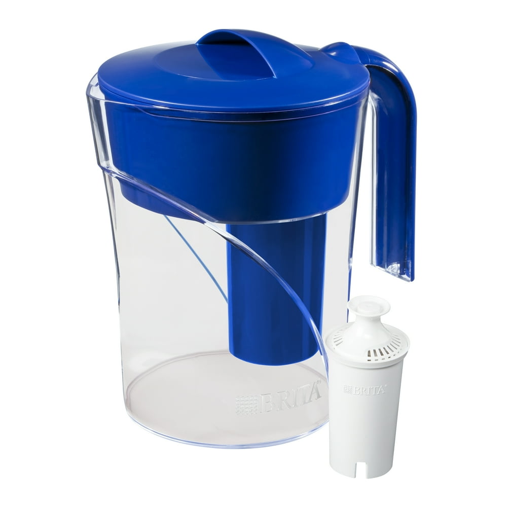 Brita Small Mist Water Pitcher with Filter BPA Free Blue 6 Cup