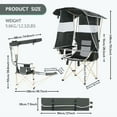 thumbnail image 4 of Camping Chair with Canopy and Footrest, Sports Chair for Adults, Fishing Chair with Cooler & Cupholder, Heavy Duty for Outdoor Activities (Green 1-Pack), 4 of 7