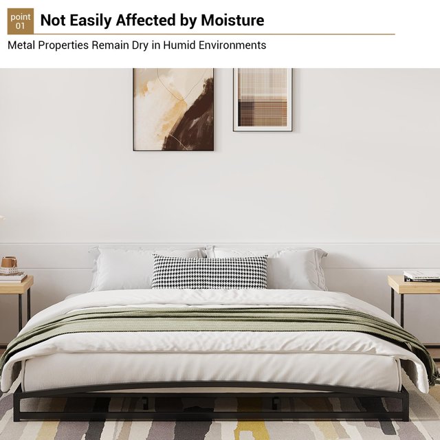 GloryStar 6 Inch Heavy Duty Metal Platform Bed Frame, Mattress Foundation with Steel Slat Support, No Box Spring Needed