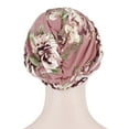 thumbnail image 4 of Herrnalise Women Floral Braid India Hat Muslim Ruffle Chemo Beanie Turban Wrap Cap, 4 of 5