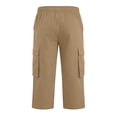 thumbnail image 5 of Resicozy Cargo Capri Pants for Men Casual Elastic Waist Work Shorts Relaxed Fit Hiking Tactical Capris with Multi Pockets Khaki 3XL, 5 of 8